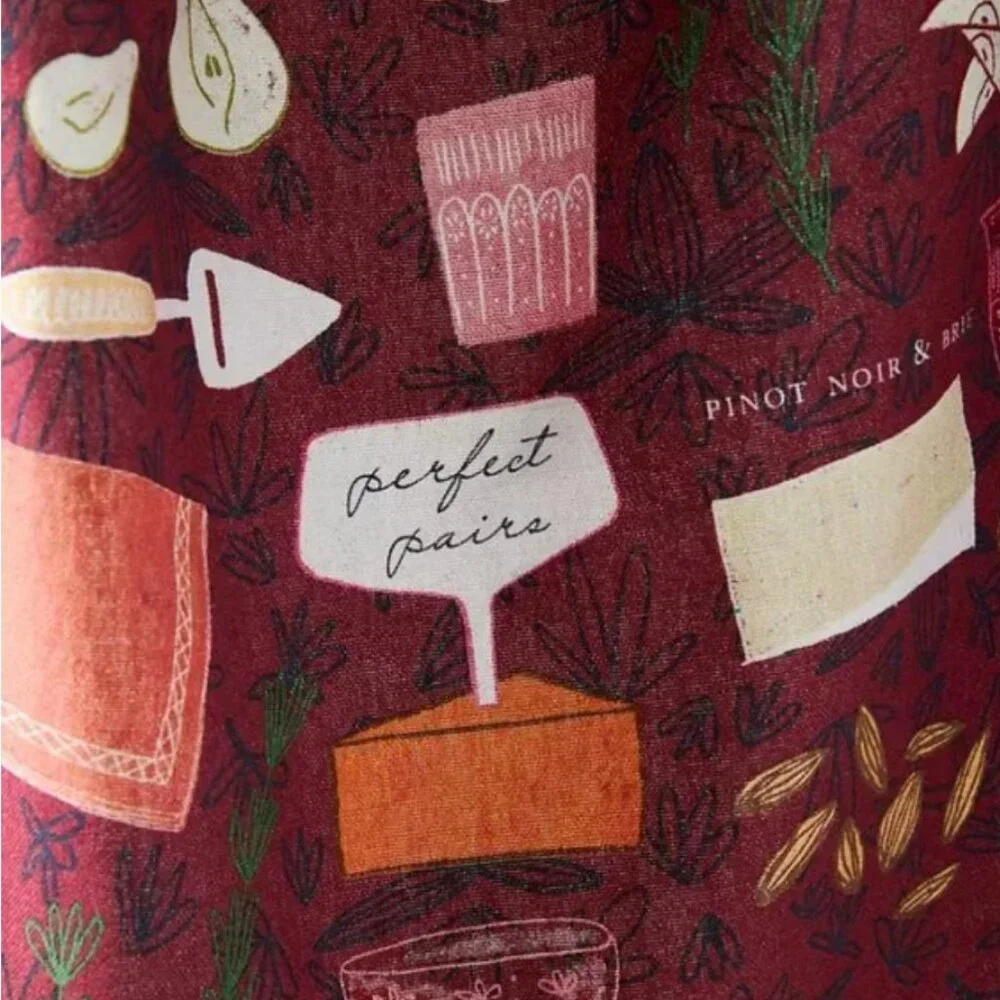 ⭐️ Wine and Cheese Snack Boho Chic Art Deco Farm Peasant Hipster Hip Dish Towel